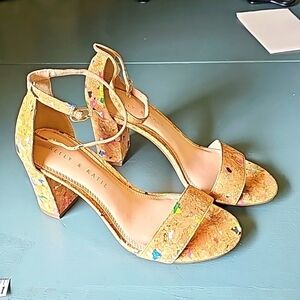 Kelly & Katie cork cube heal sandles. Very good used condition.  Size 6M